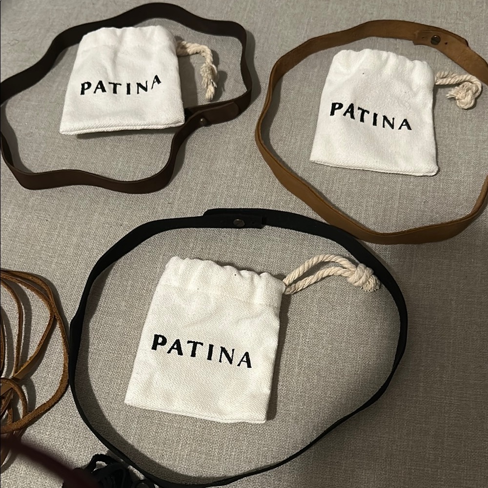 3 new Patina Leather cord hat band size L